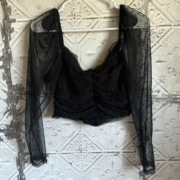 Polka dot lace mesh crop top - Picture 6 of 6